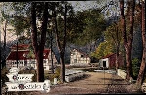 Ansichtskarte / Postkarte Westfalen, Westfälisches Gehöft, Fachwerkhäuser