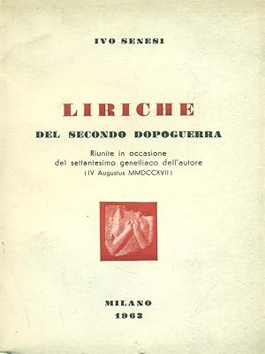 Imagen del vendedor de Liriche. Prima edizione a la venta por Miliardi di Parole