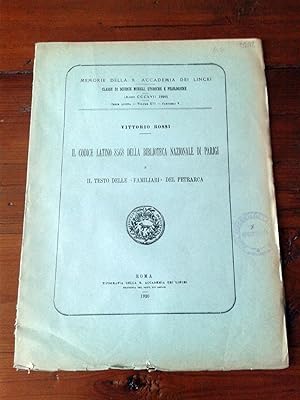 IL CODICE LATINO 8568 DELLA BIBLIOTECA NAZIONALE DI PARIGI E IL TESTO DELLE - FAMILIARI - DEL PET...