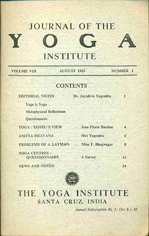 The Journal Institute volume VIII Number 1
