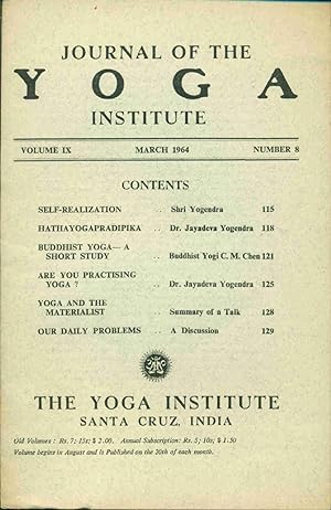 Journal of the Yoga Institute Volume IX Number 8