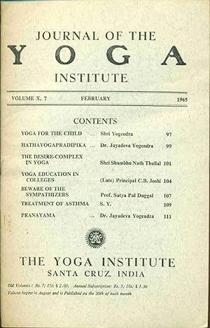 Journal of the Yoga Institute Volume X 7