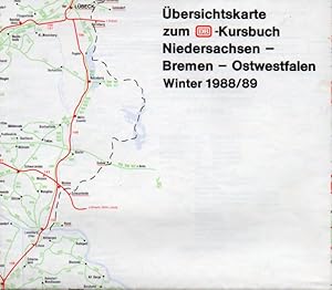 Übersichtskarte zum DB-Kursbuch Niedersachsen - Bremen