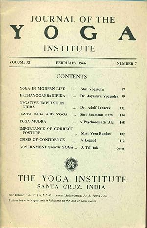 Journal of the Yoga Institute Volume XI Number 7