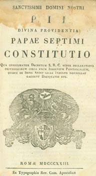 Bild des Verkufers fr Pius Episcopus Servus Servorum Dei Ad Perpetuam Rei Memoriam. zum Verkauf von Wittenborn Art Books