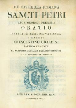 De Cathedra Romana Sancti Petri Apostolorum Principis. Oratio Habita In Basilica Vaticana.