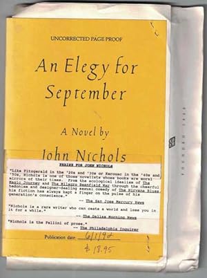 Bild des Verkufers fr An Elegy for September: A Novel zum Verkauf von Ken Sanders Rare Books, ABAA