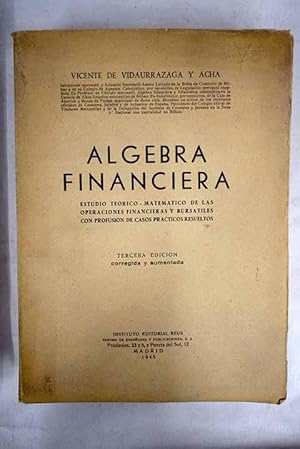 Imagen del vendedor de Algebra financiera a la venta por Alcan Libros