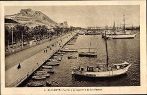 Seller image for Ansichtskarte / Postkarte Valencia Stadt Spanien, Puerto y perspectiva de los Paseos, Segelschiffe for sale by akpool GmbH