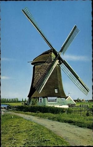 Ansichtskarte / Postkarte Niederlande, Windmühle, De Nekker aan het Noordhollands kanaal