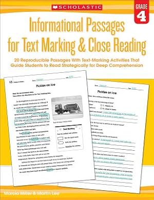 Seller image for Informational Passages for Text Marking & Close Reading: Grade 4: 20 Reproducible Passages with Text-Marking Activities That Guide Students to Read St (Paperback or Softback) for sale by BargainBookStores