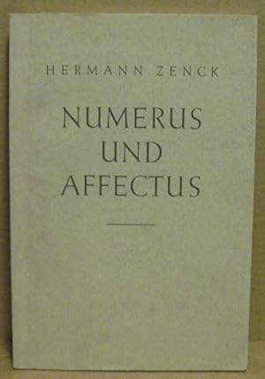 Immagine del venditore per Numerus und Affectus. Studien zur Musikgeschichte. venduto da Nicoline Thieme