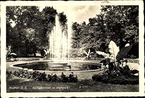 Bild des Verkufers fr Ansichtskarte / Postkarte Bytom Beuthen Oberschlesien, Springbrunnen im Stadtpark zum Verkauf von akpool GmbH