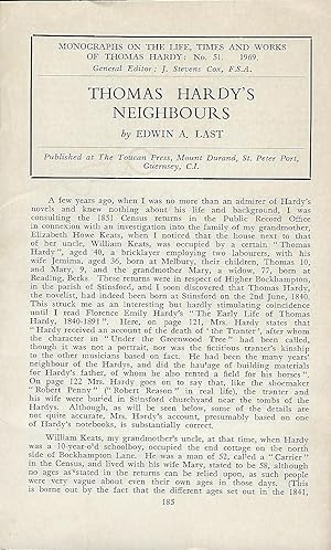 Imagen del vendedor de THOMAS HARDY'S NEIGHBOURS a la venta por Antic Hay Books