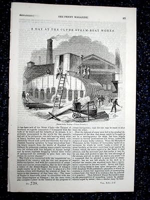 PM 738, A DAY at The CLYDE STEAM-BOAT WORKS. 1843, Penny Magazine Supplement.