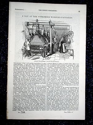 PM 759, A DAY at The YORKSHIRE WORSTED FACTORIES, 1843, Penny Magazine Supplement.