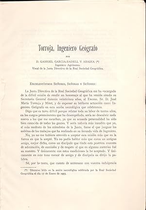 Imagen del vendedor de JOSE MARIA TORROJA Y MIRET, INGENIERO GEOGRAFO (12 PAGINAS ORIGINALES DEL AO 1955, ESTUDIO COMPLETO TEXTO INTEGRO) a la venta por Libreria 7 Soles