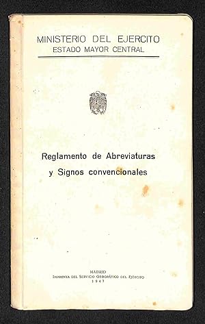 Imagen del vendedor de Reglamento de abreviaturas y signos convencionales a la venta por Els llibres de la Vallrovira
