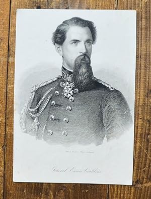Stahlstich-Porträt. General Enrico Cialdini.