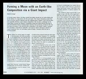 Forming a Moon with an Earth-like composition via a Giant Impact (Canup, pp. 1052-1055) WITH Maki...