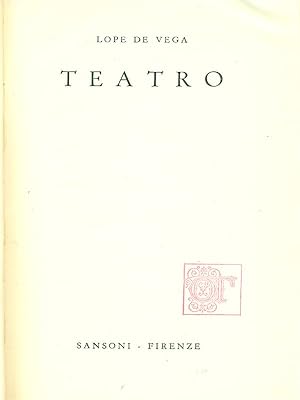 Bild des Verkufers fr Teatro zum Verkauf von Librodifaccia