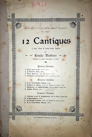 Seller image for 12 cantiques  une, deux et trois voix gales. Premier livraison for sale by Paul van Kuik Antiquarian Music