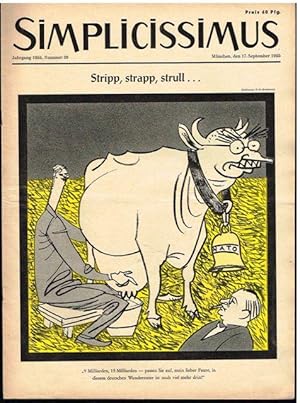 Bild des Verkufers fr Simplicissimus. Illustrierte Wochenschrift. Jahrgang 1955, Nummer 38. Stripp, strapp, strull . zum Verkauf von terrahe.oswald