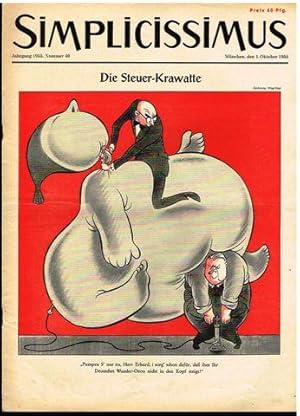 Bild des Verkufers fr Simplicissimus. Illustrierte Wochenschrift. Jahrgang 1955, Nummer 40. Die Steuer-Krawatte. zum Verkauf von terrahe.oswald