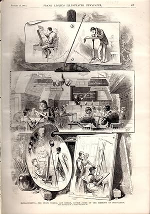 Imagen del vendedor de ENGRAVING: "Massachusetts--The State Normal Art School, Boston". engraving from Frank Leslie's Illustrated Newspaper: February 17,1883 a la venta por Dorley House Books, Inc.
