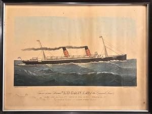 Twin-screw Steamer "LUCANIA" of the Cunard Lines (Framed Original Print)