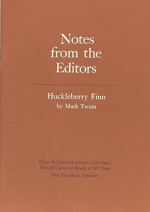 Seller image for Notes from the Editors. Huckleberry Finn. for sale by D&D Galleries - ABAA