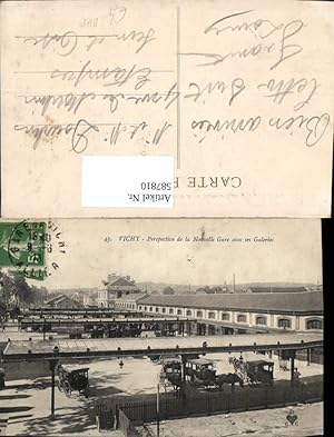 Imagen del vendedor de 587810,Vichy Perspective de la Nouvelle Gare avec des Galeries Bahnhof Kutschen France a la venta por Versandhandel Lehenbauer