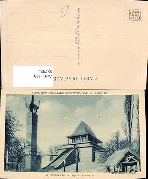 Bild des Verkufers fr 587924,Paris 1931 Exposition Coloniale Internationale Madagascar Facde principale France zum Verkauf von Versandhandel Lehenbauer