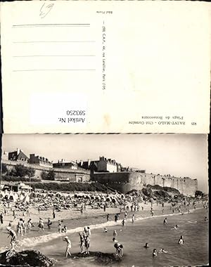 Bild des Verkufers fr 593250,Foto Ak Saint Malo Cite Corsaire Plage de Bonsecours Strand Strandleben France zum Verkauf von Versandhandel Lehenbauer