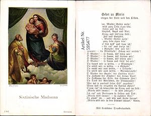 Bild des Verkufers fr 595477,Andachtsbild Heiligenbildchen Raffael Sixtinische Madonna zum Verkauf von Versandhandel Lehenbauer