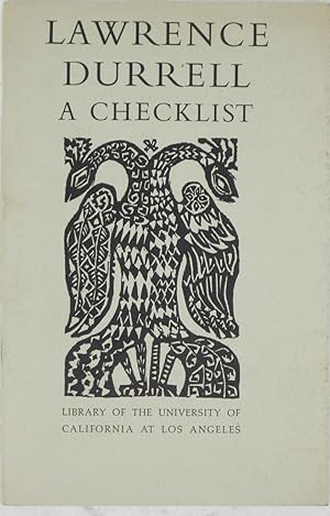 Bild des Verkufers fr Lawrence Durrell: A Checklist zum Verkauf von Powell's Bookstores Chicago, ABAA