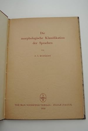 Imagen del vendedor de Die morphologische Klassifikation der Sprachen. a la venta por Antiquariat Bookfarm