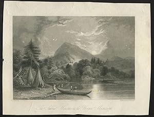 The Soaking Mountain on the Upper Mississippi. Engraving