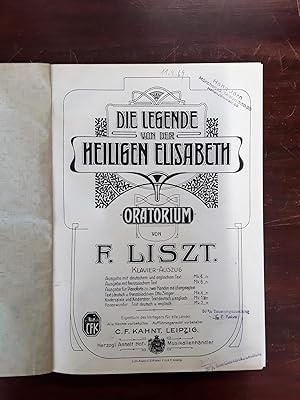 Die Legende von der Heiligen Elisabeth. Oratorium. Klavier-Auszug mit deutschem und englischem Text.