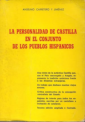 Imagen del vendedor de La personalidad de castilla en el conjunto de los pueblos hispanicos a la venta por JP Livres