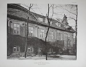 Original Antique Photograph illustration of Christ's Hospital in Sussex 1891.