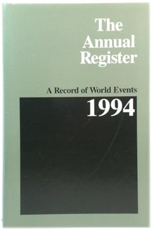 Bild des Verkufers fr The Annual Register 1994: A Record of World Events: 236 zum Verkauf von PsychoBabel & Skoob Books