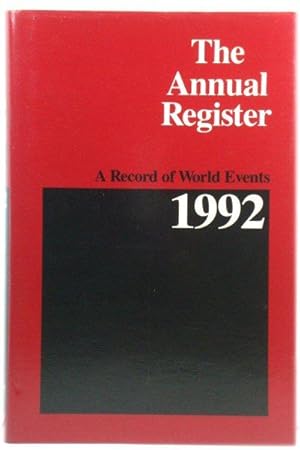 Bild des Verkufers fr The Annual Register 1992: A Record of World Events: 234 zum Verkauf von PsychoBabel & Skoob Books