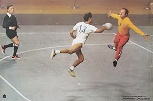 Werbeplakat Olympische Sommerspiele Montreal 1976 - Motiv Handball, Jugoslawien - Deutschland. 90...