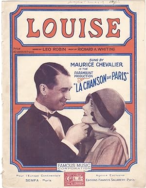 Louise. Words by Leo Robin. Sung by Maurice Chevalier in the Paramount production "La chanson de ...