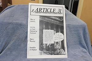 ARTICLE 31 Extrême Droite : Un Danger s'installe, Un Mensuel S'oppose N° 26, Janvier-Février 1987
