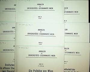 Annalen der Universitätssternwarte KONVOLUT: von 9 Publikationen