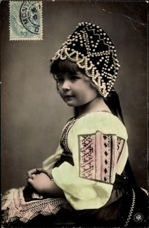Ansichtskarte / Postkarte junges Mädchen in Tracht, Portrait