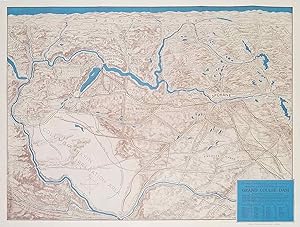 Seller image for Grand Coulee Dam and Its Headquarters Spokane. (Map title: Panoramic Perspective of the Spokane Region Including the Geological and Scenic Wonderland Embracing the Grand Coulee Dam). for sale by old imprints ABAA/ILAB
