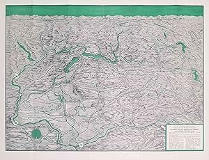 Seller image for Columbia Basin Irrigation Project. Grand Coulee Dam and Its Headquarters Spokane. (Map title: Panoramic Perspective of the Spokane Region Including the Geological and Scenic Wonderland Embracing the Columbia Basin Irrigation Project and.). for sale by old imprints ABAA/ILAB